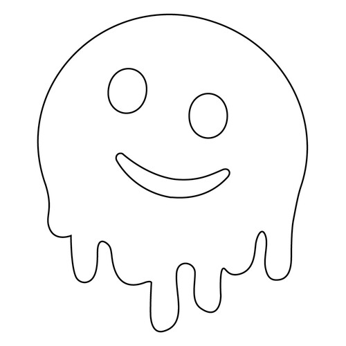Melting Smiley Coloring Page free printable Emoji Coloring Pages coloring page