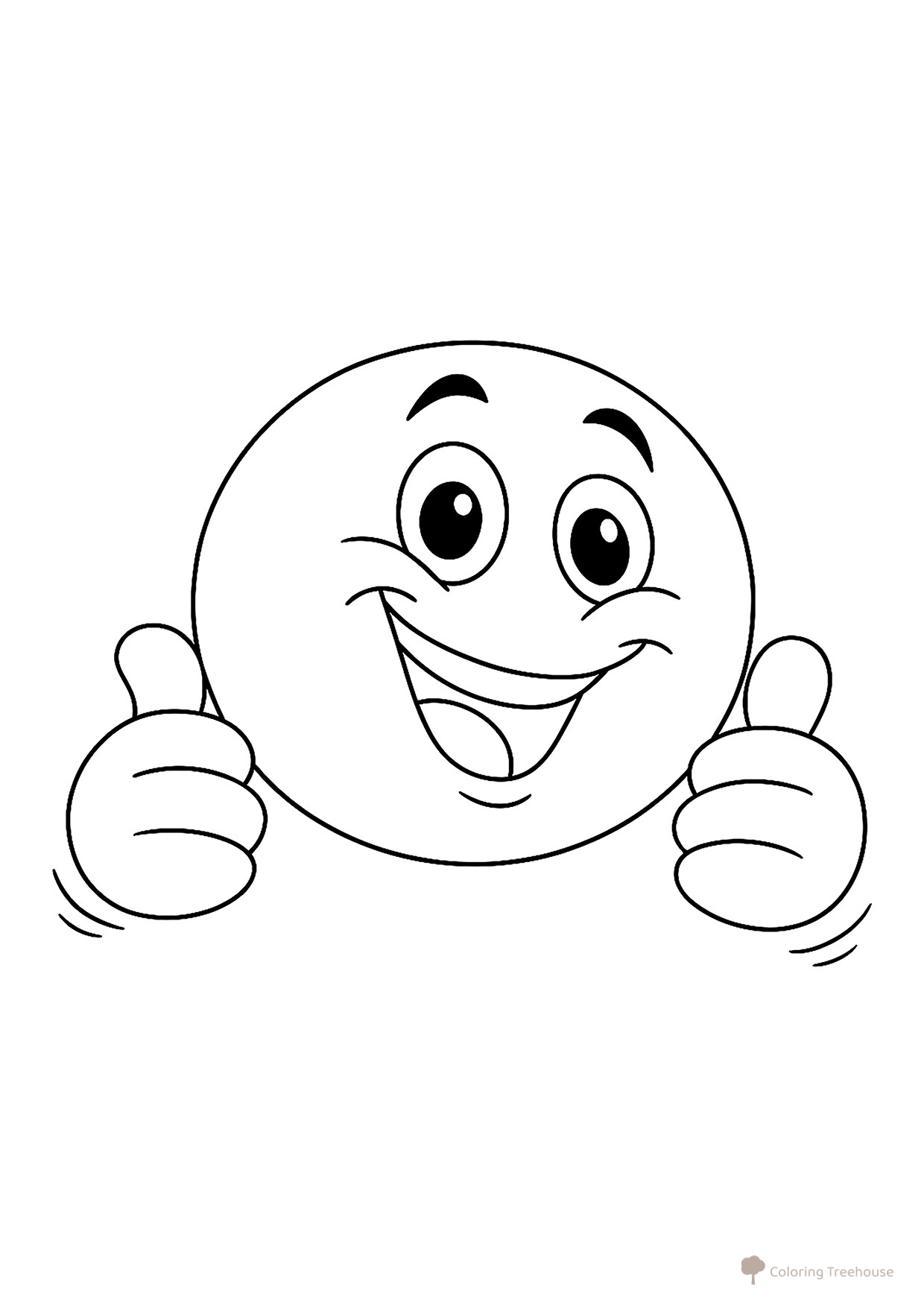 Página para colorear «Emoticono pulgar arriba» dibujo para colorear gratis de Páginas para colorear: emoticonos (smaíliki)