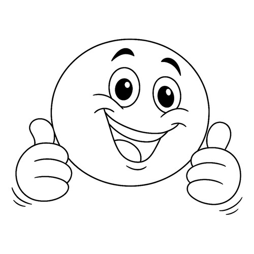 Página para colorear «Emoticono pulgar arriba» dibujo para colorear gratis de Páginas para colorear: emoticonos (smaíliki)