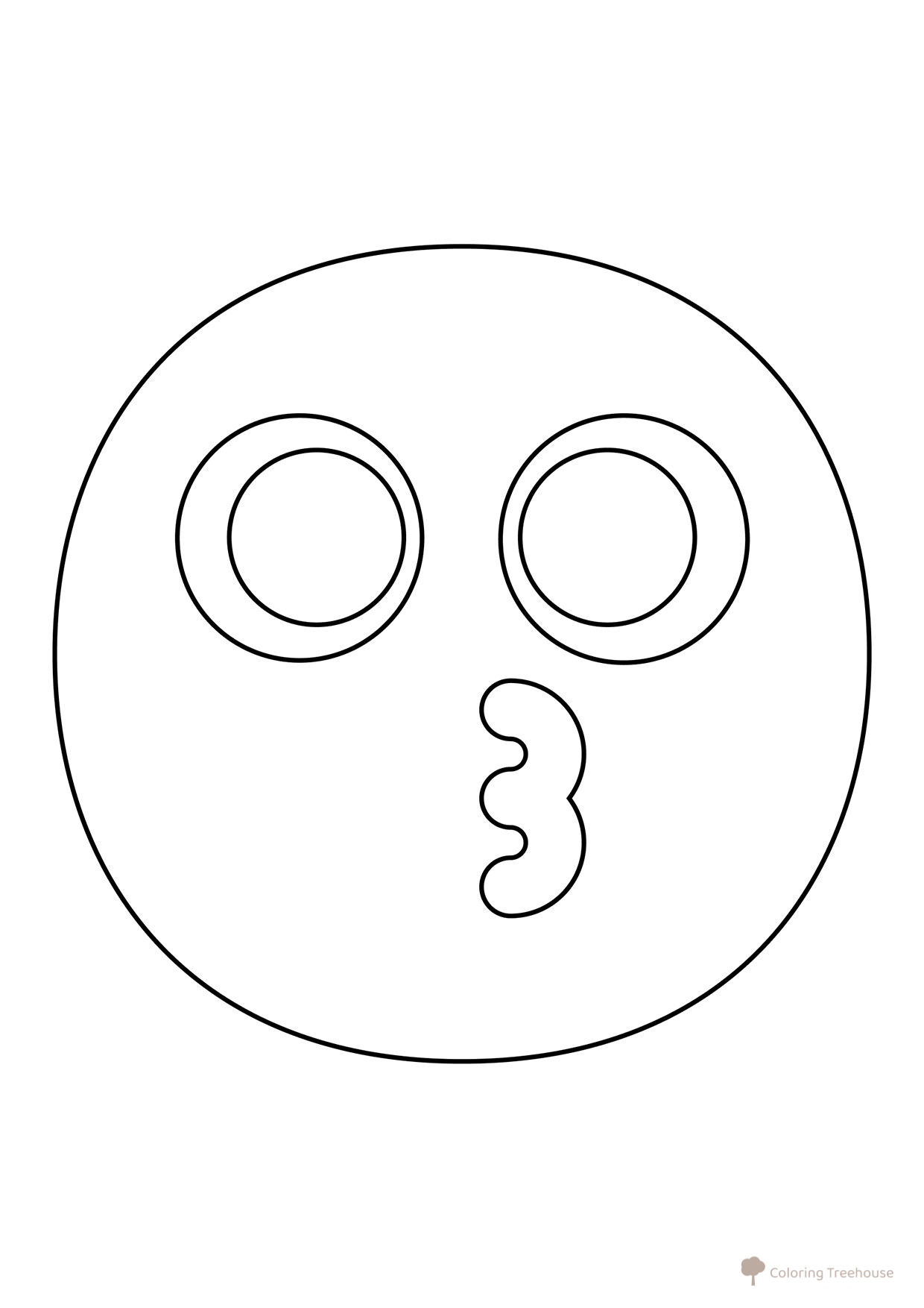Página para colorear: Smiley con beso volado dibujo para colorear gratis de Páginas para colorear: emoticonos (smaíliki)