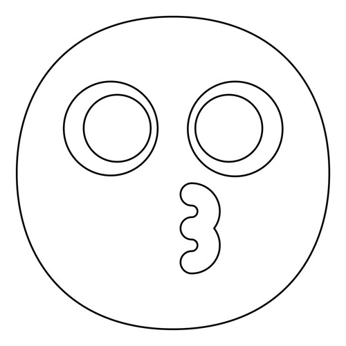 Página para colorear: Smiley con beso volado dibujo para colorear gratis de Páginas para colorear: emoticonos (smaíliki)