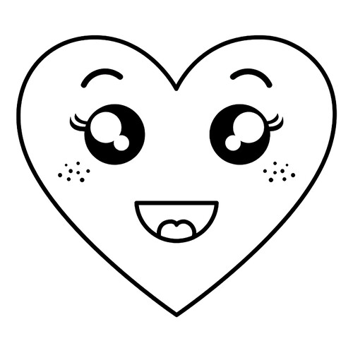 Página para colorear «Smiley corazón» dibujo para colorear gratis de Páginas para colorear: emoticonos (smaíliki)