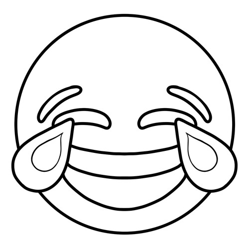 Página para colorear: emoticón con lágrimas de alegría dibujo para colorear gratis de Páginas para colorear: emoticonos (smaíliki)