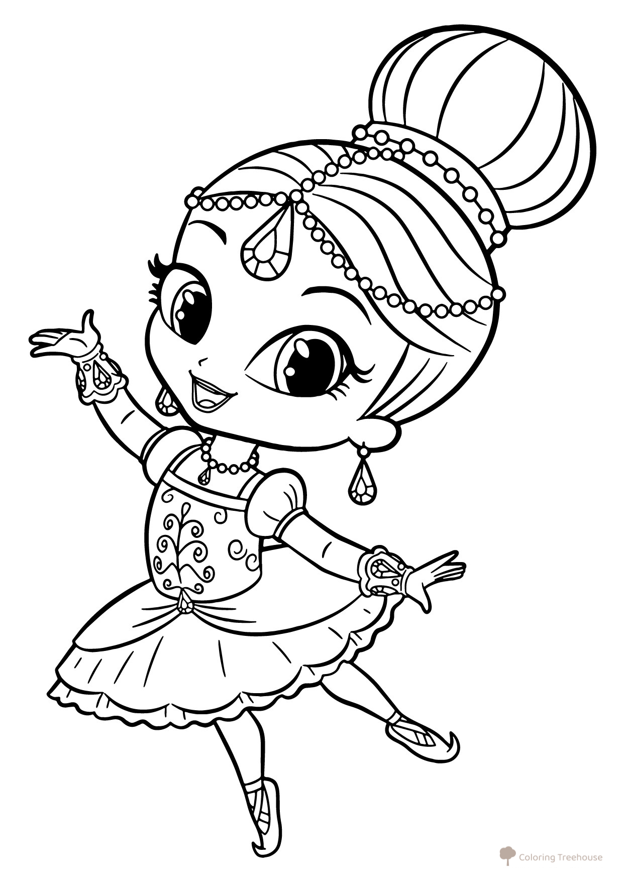 Раскраска Балерина Шиммер dibujo para colorear gratis de Ballerina Coloring Pages for Girls