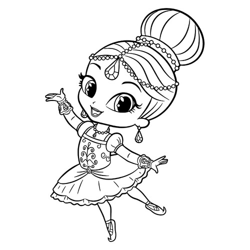 Раскраска Балерина Шиммер dibujo para colorear gratis de Ballerina Coloring Pages for Girls