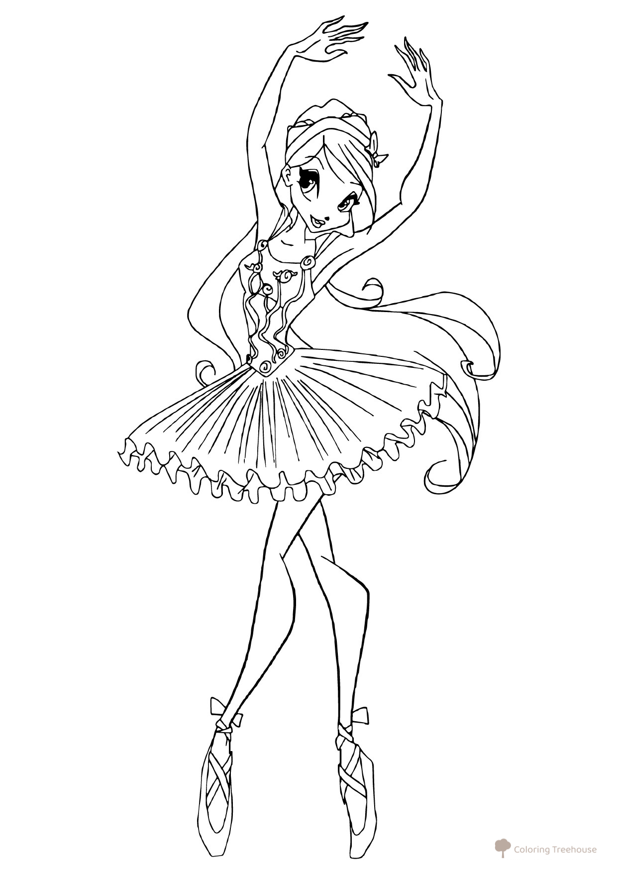 Ballerina Stella Coloring Page from Winx free printable Ballerina Coloring Pages for Girls coloring page