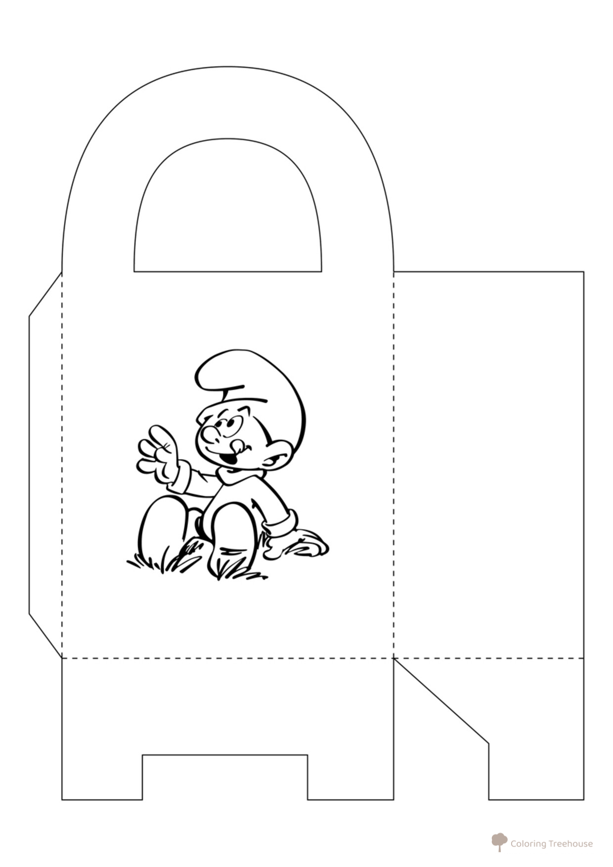 Smurf Candy Box Craft Coloring Page free printable Smurfs Coloring Pages coloring page