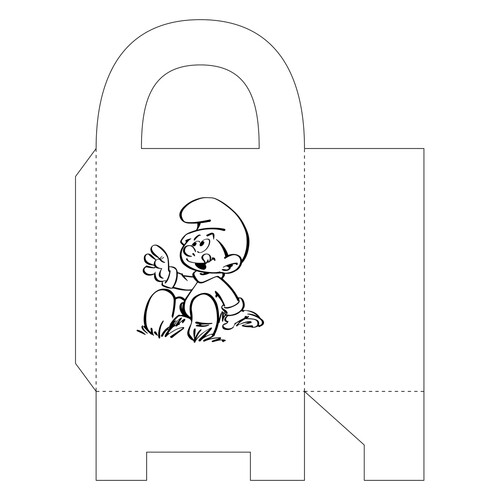 Smurf Candy Box Craft Coloring Page free printable Smurfs Coloring Pages coloring page