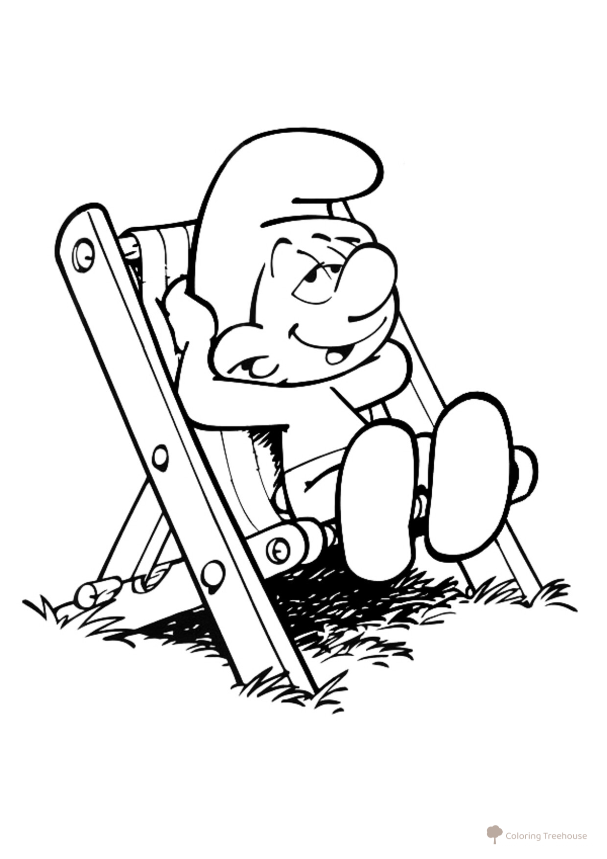 Lazy Smurf Coloring Page free printable Smurfs Coloring Pages coloring page