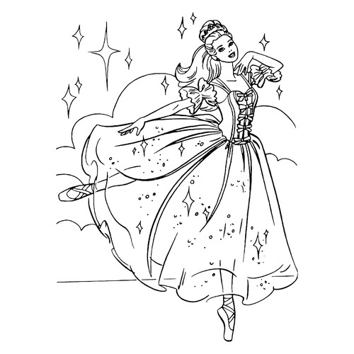 Barbie as a Ballerina Coloring Page free printable Ballerina Coloring Pages for Girls coloring page