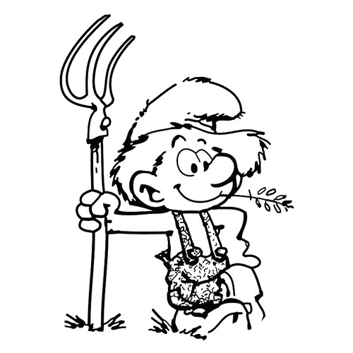 Página para colorear: Pitufo Trabajador dibujo para colorear gratis de Páginas para colorear de los Pitufos