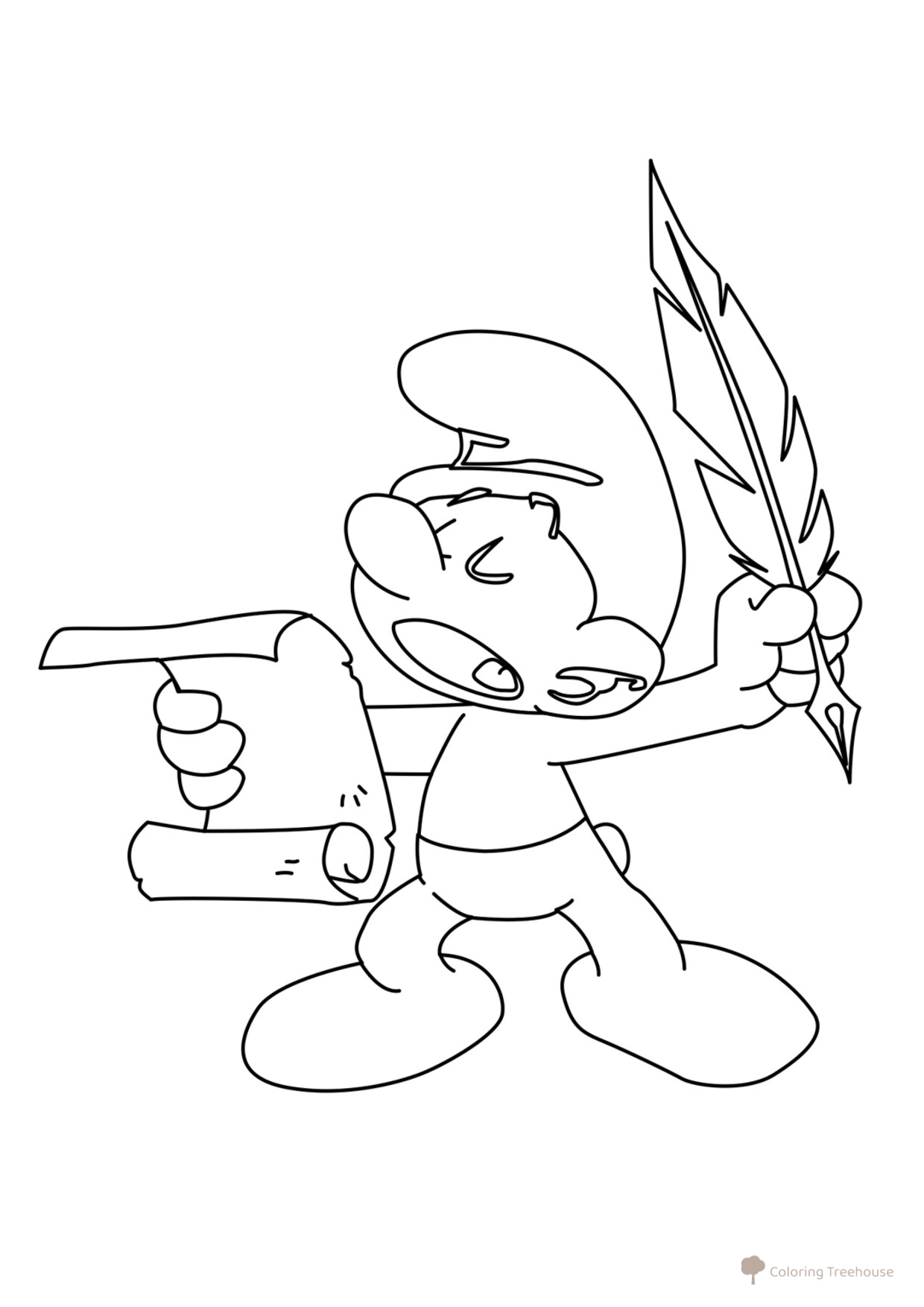 Página para colorear: Pitufo Narrador dibujo para colorear gratis de Páginas para colorear de los Pitufos
