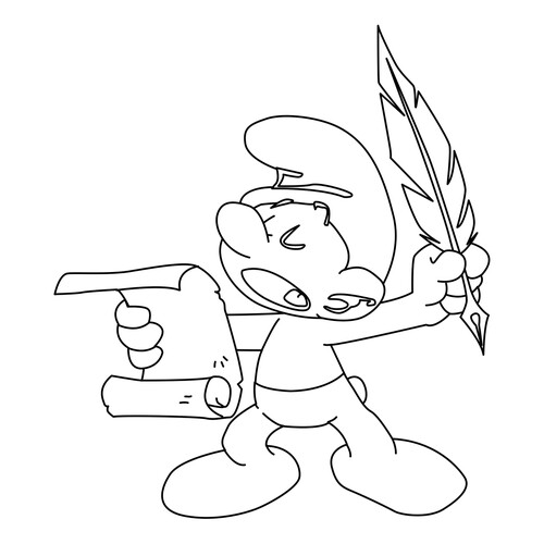 Página para colorear: Pitufo Narrador dibujo para colorear gratis de Páginas para colorear de los Pitufos