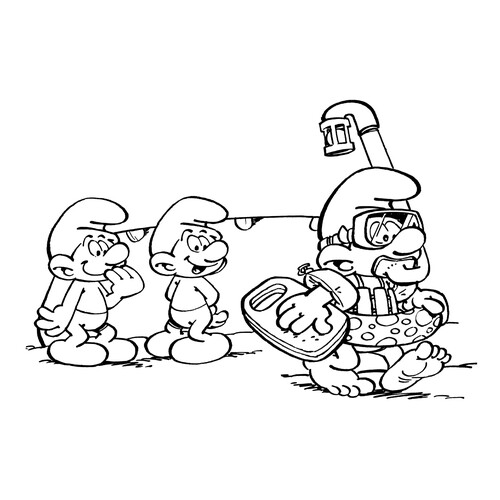 Smurf Diver Coloring Page free printable Smurfs Coloring Pages coloring page