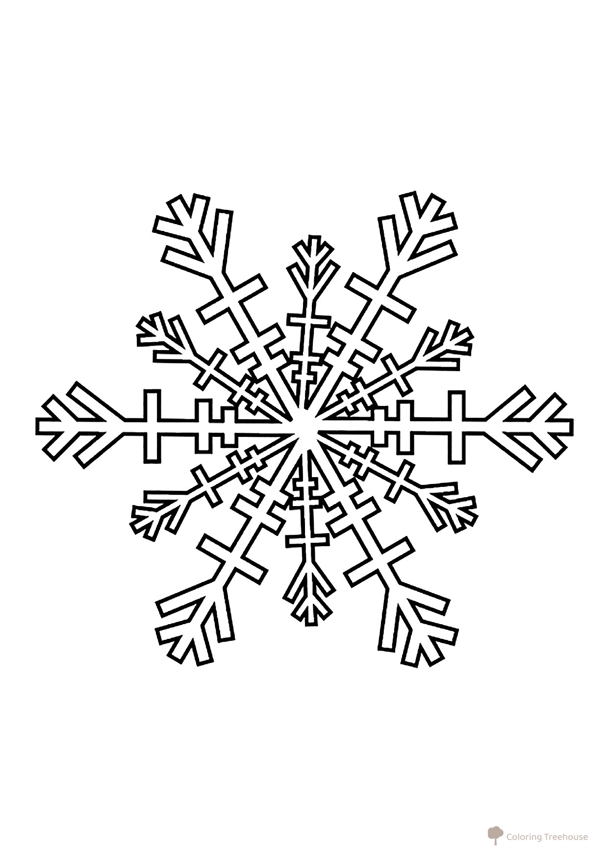 Perfectly Even Symmetrical Snowflake Coloring Page free printable Snowflake Coloring Pages – Winter Patterns coloring page