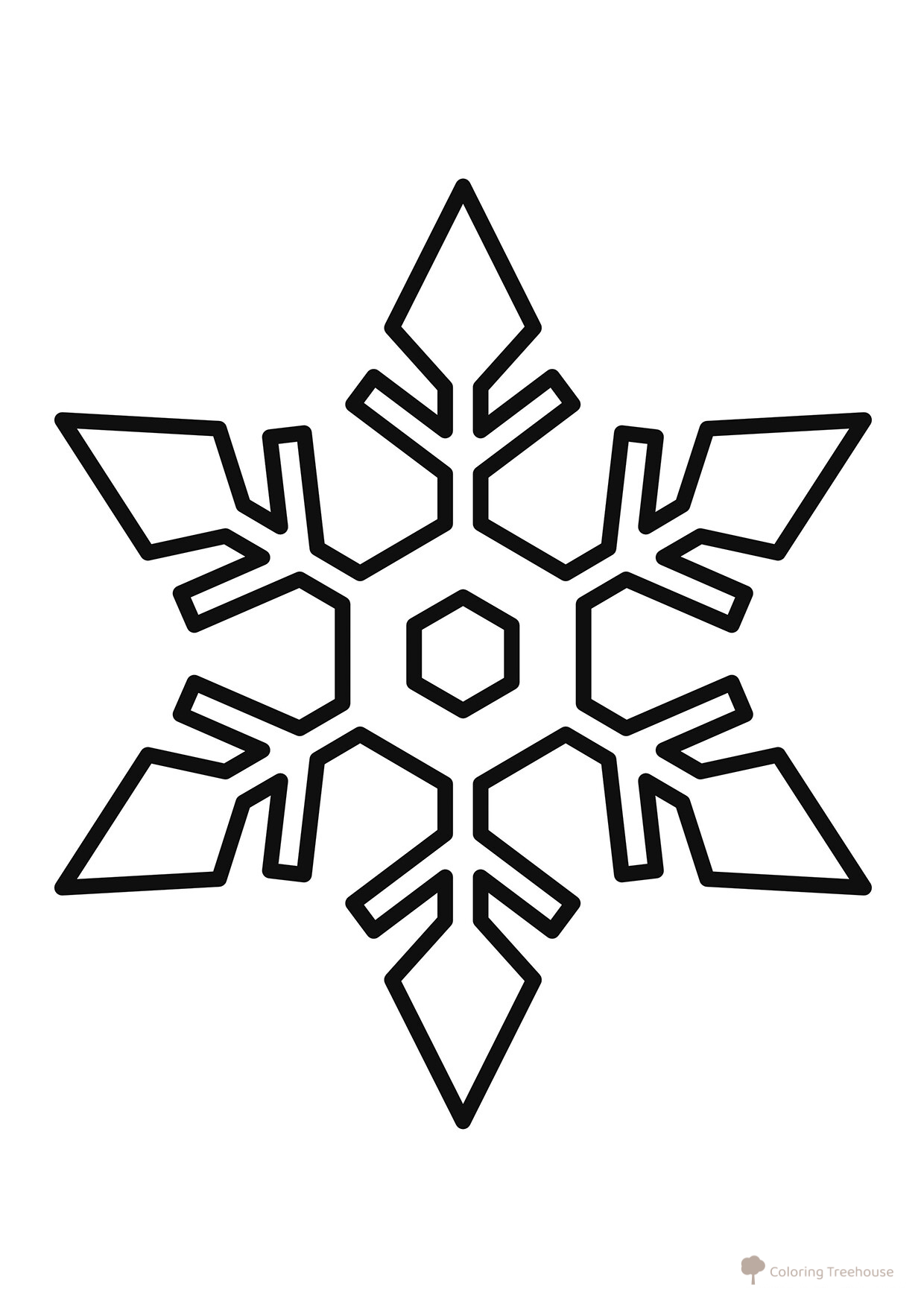Pointed Snowflake Coloring Page free printable Snowflake Coloring Pages – Winter Patterns coloring page