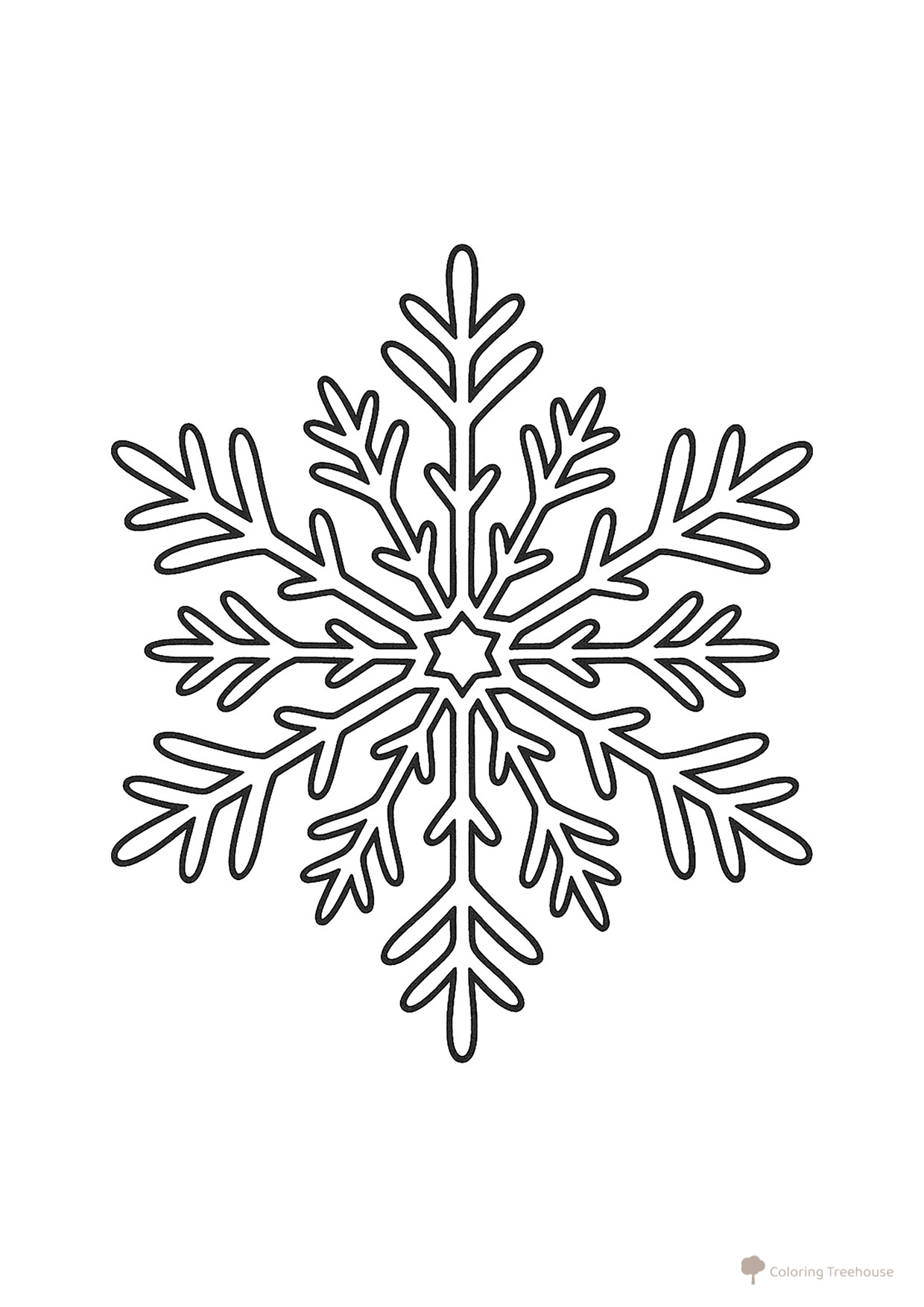 Página para colorear «Copo de nieve para Año Nuevo» dibujo para colorear gratis de Página para colorear «Snehinka» – patrones invernales