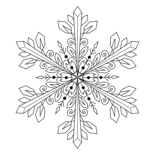 Snowflake with Arrows Coloring Page free printable Snowflake Coloring Pages – Winter Patterns coloring page