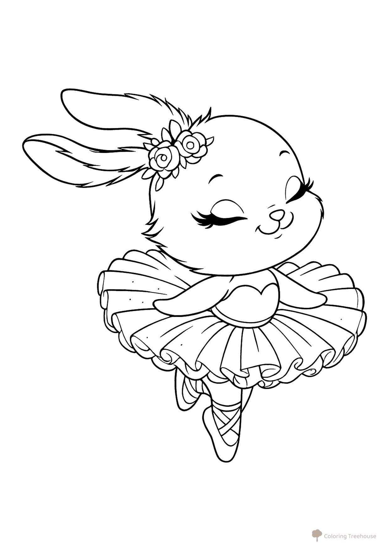 Página para colorear «Coneja bailarina» dibujo para colorear gratis de Ballerina Coloring Pages for Girls