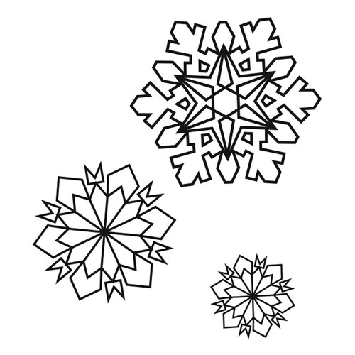 Página para colorear Tres copos de nieve - amigas dibujo para colorear gratis de Página para colorear «Snehinka» – patrones invernales