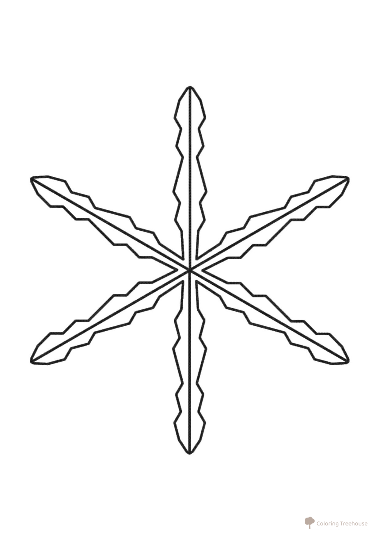 Página para colorear: Copo de nieve anguloso dibujo para colorear gratis de Página para colorear «Snehinka» – patrones invernales