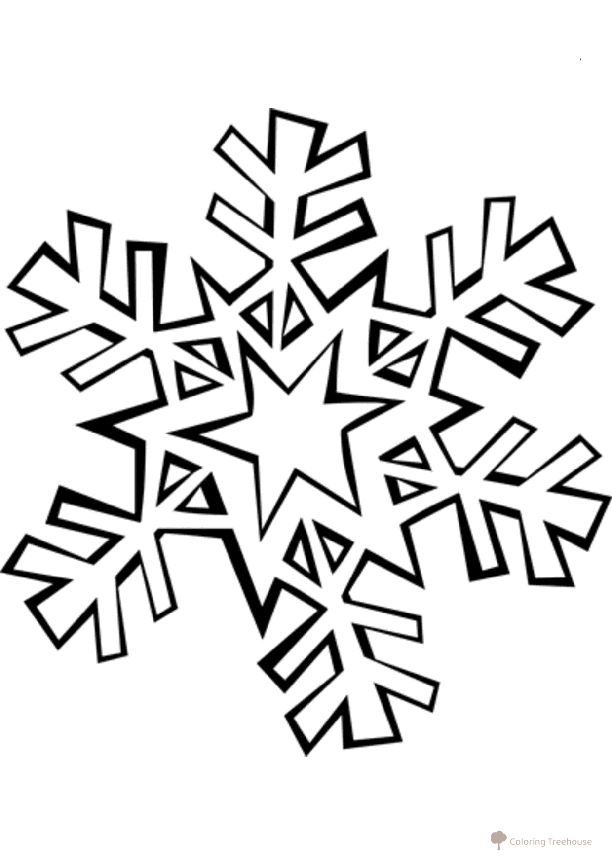 Star Snowflake Coloring Page free printable Snowflake Coloring Pages – Winter Patterns coloring page