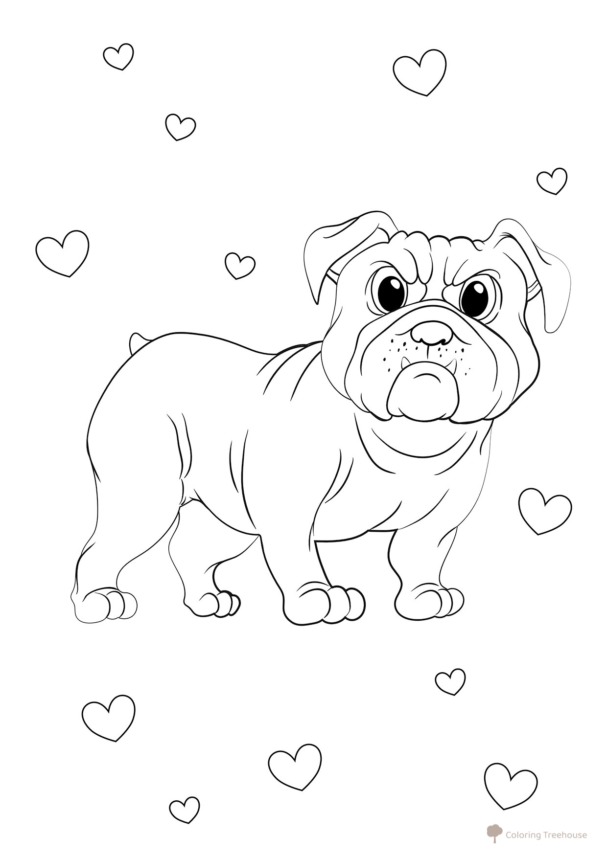 Bulldog Coloring Page free printable Dog and Puppy Coloring Pages coloring page