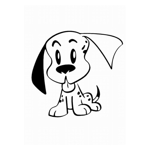 Página para colorear: Pequeño perro manchado dibujo para colorear gratis de Páginas para colorear de perros y cachorros