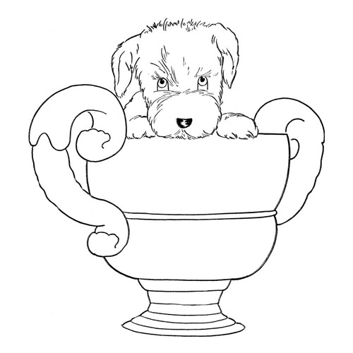 Página para colorear: El perro recibió un premio dibujo para colorear gratis de Páginas para colorear de perros y cachorros