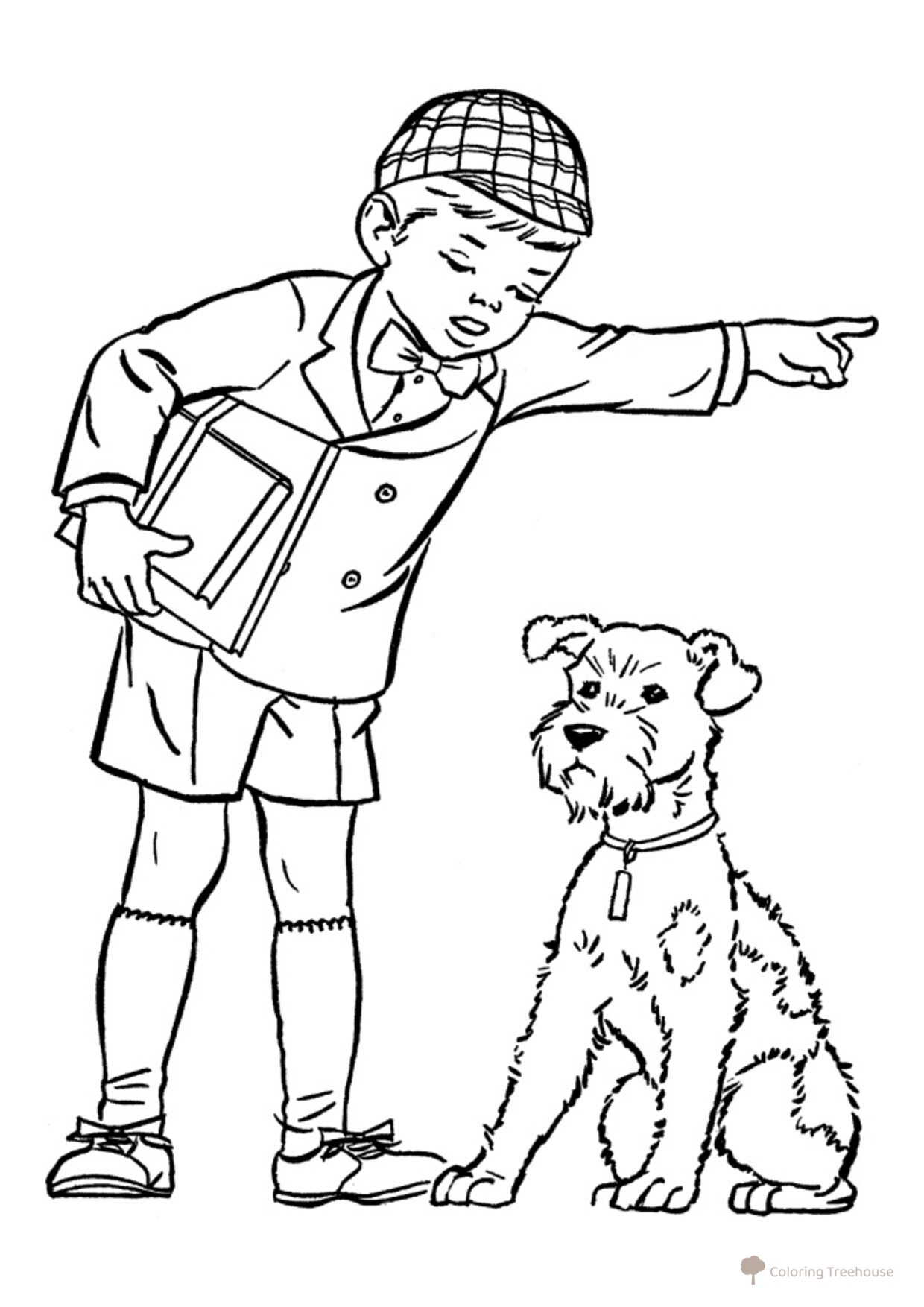 Perro recibió una reprimenda — página para colorear dibujo para colorear gratis de Páginas para colorear de perros y cachorros