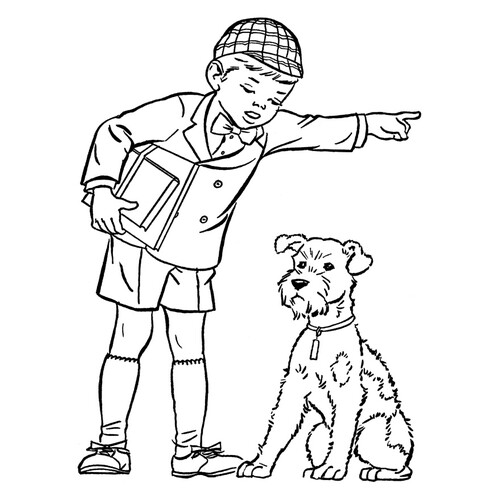 Perro recibió una reprimenda — página para colorear dibujo para colorear gratis de Páginas para colorear de perros y cachorros