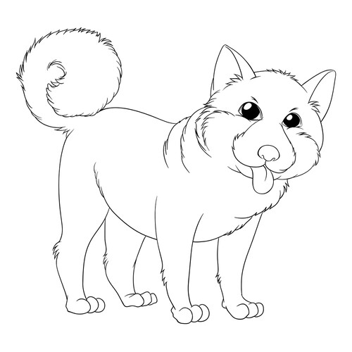 Página para colorear: Perro Shiba Inu dibujo para colorear gratis de Páginas para colorear de perros y cachorros