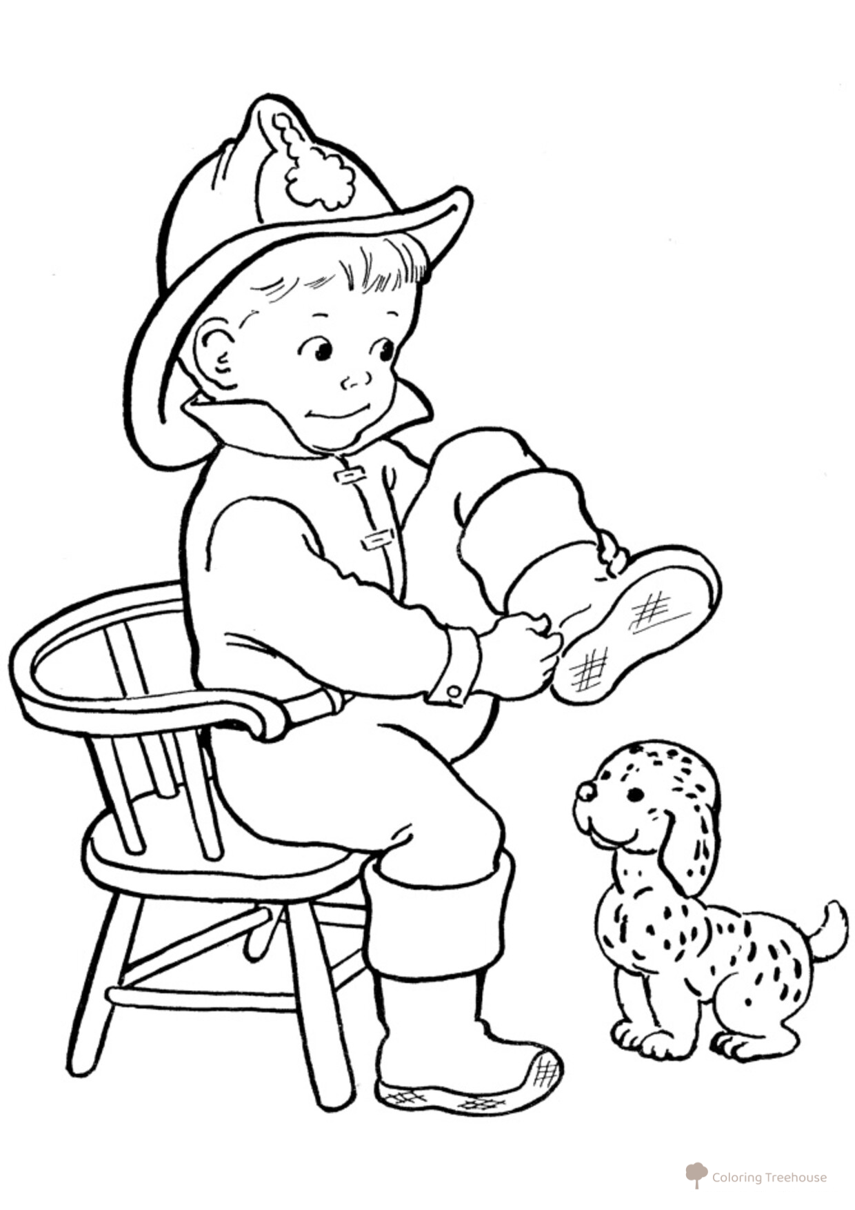 Dog Getting Ready for a Walk Coloring Page free printable Dog and Puppy Coloring Pages coloring page