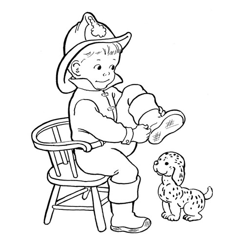 Dog Getting Ready for a Walk Coloring Page free printable Dog and Puppy Coloring Pages coloring page