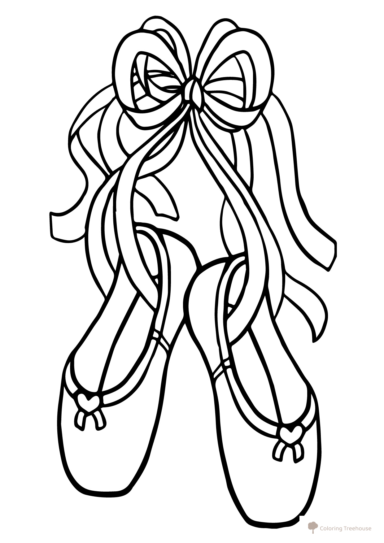 Ballet Slippers Coloring Page free printable Ballerina Coloring Pages for Girls coloring page