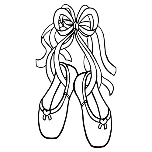Página para colorear: Puntillas de ballet dibujo para colorear gratis de Ballerina Coloring Pages for Girls