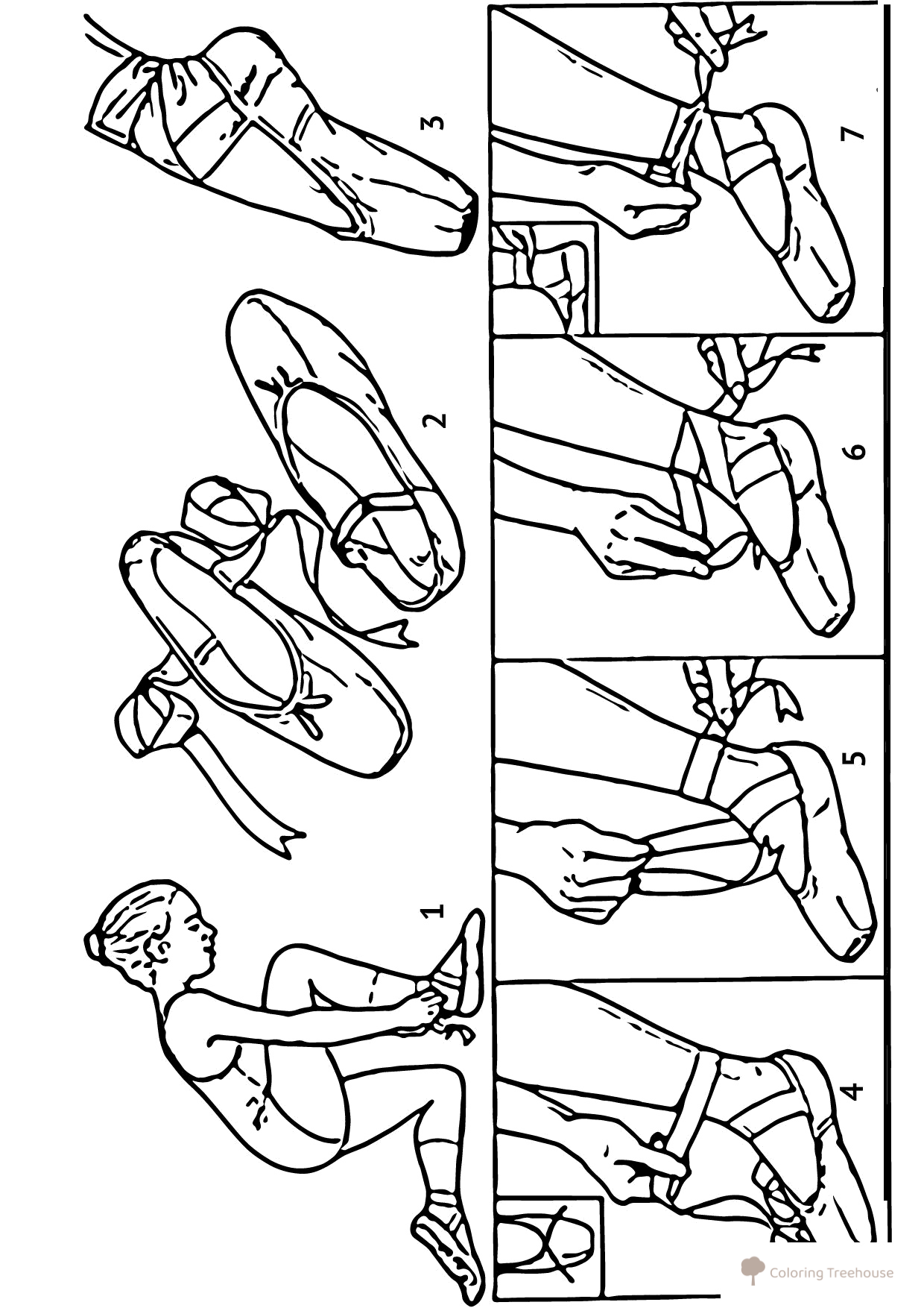 Pointe Shoes and Rules Coloring Page free printable Ballerina Coloring Pages for Girls coloring page