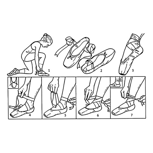 Página para colorear: Puntas de ballet y reglas dibujo para colorear gratis de Ballerina Coloring Pages for Girls