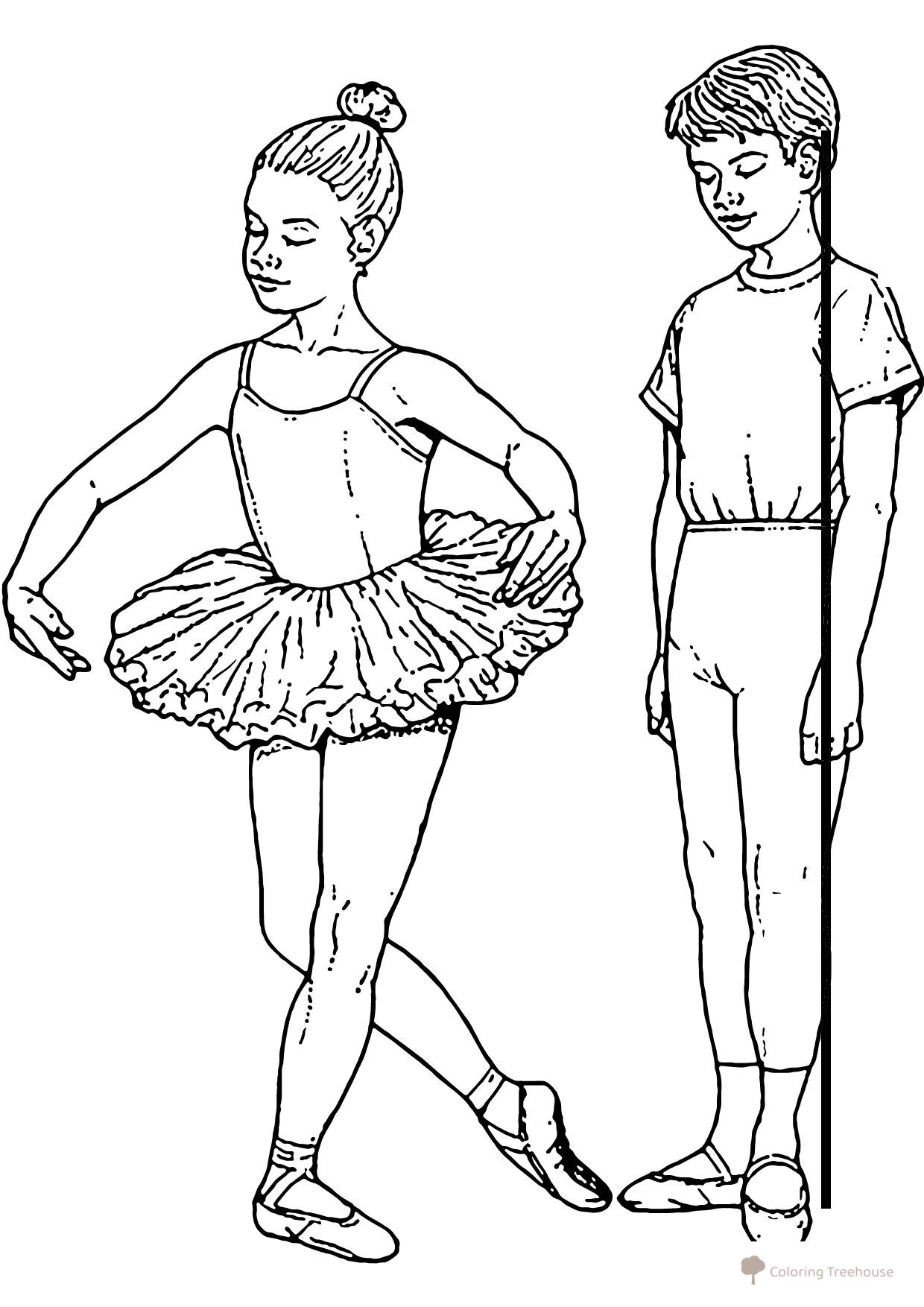 Página para colorear 'Reverans' dibujo para colorear gratis de Ballerina Coloring Pages for Girls