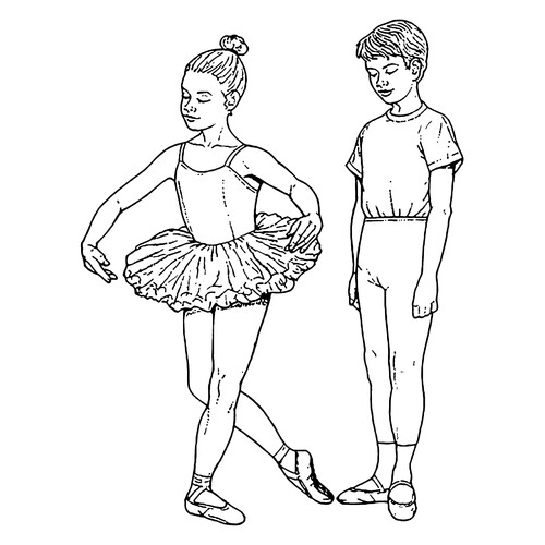 Página para colorear 'Reverans' dibujo para colorear gratis de Ballerina Coloring Pages for Girls