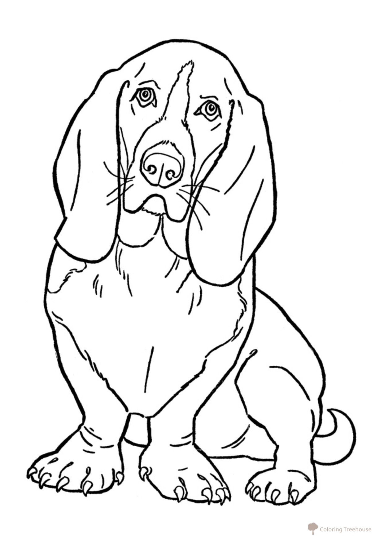 Thoughtful Dog Coloring Page free printable Dog and Puppy Coloring Pages coloring page