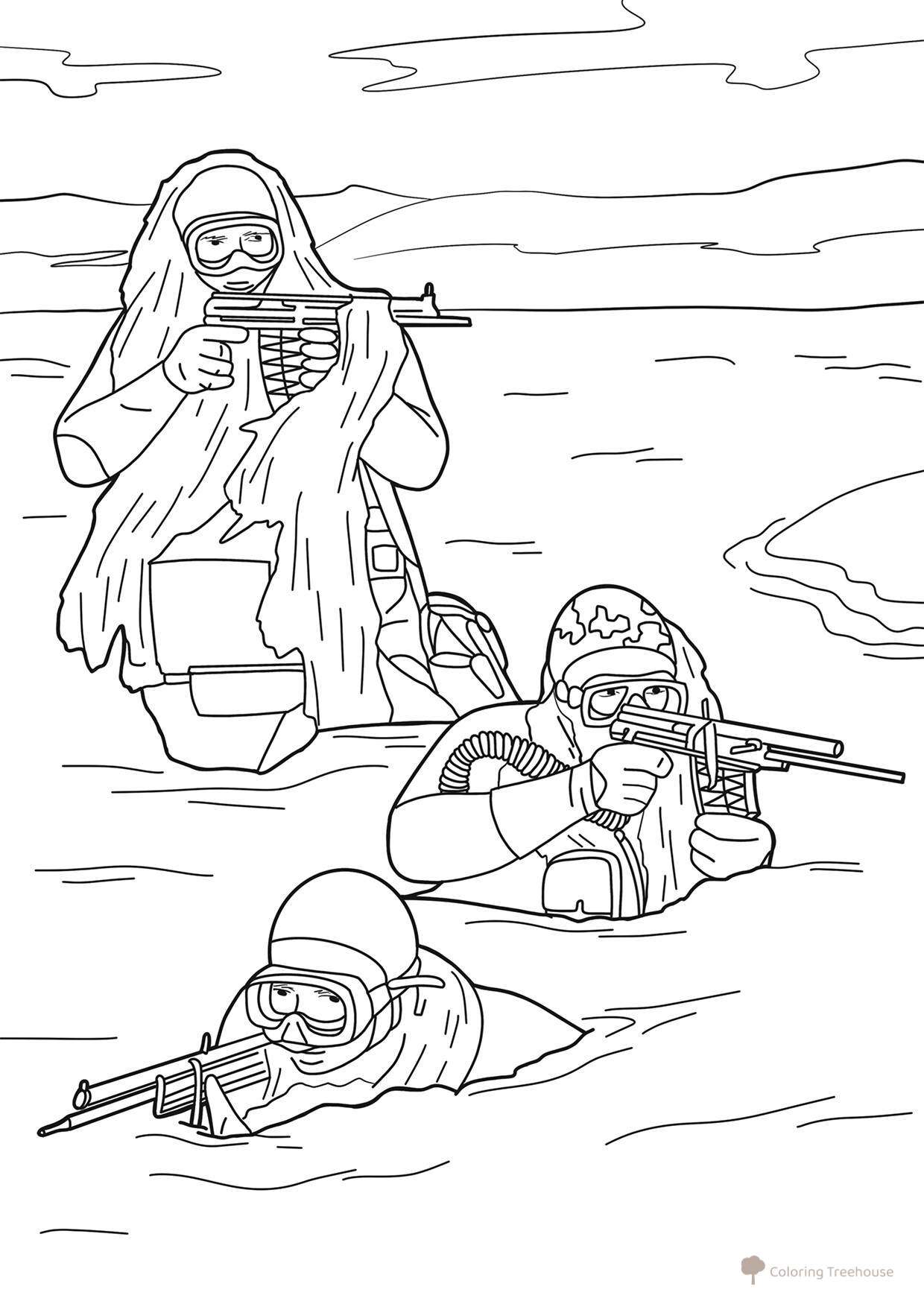 Marine Corps Squad Coloring Page free printable Soldier Coloring Pages coloring page