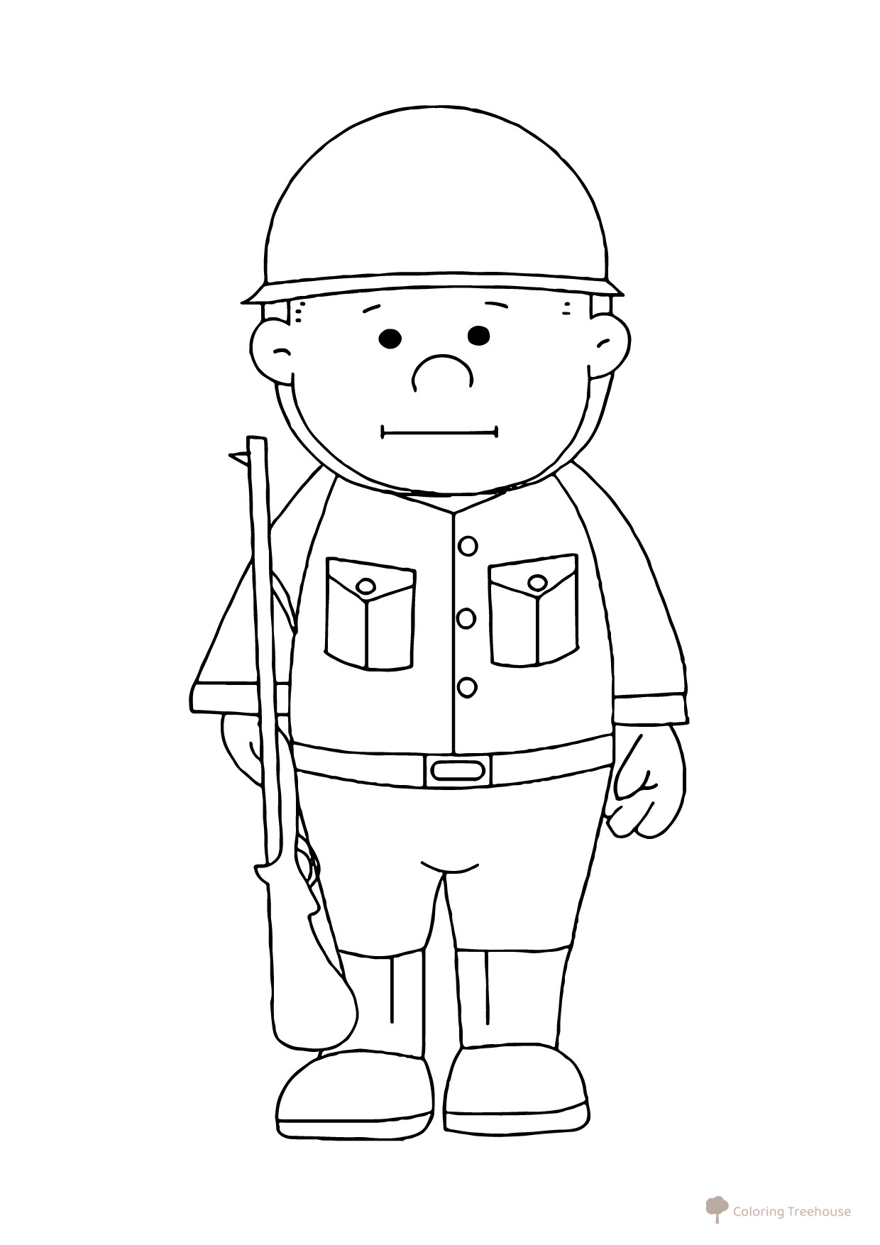 Simple Soldier Coloring Page for Little Ones free printable Soldier Coloring Pages coloring page
