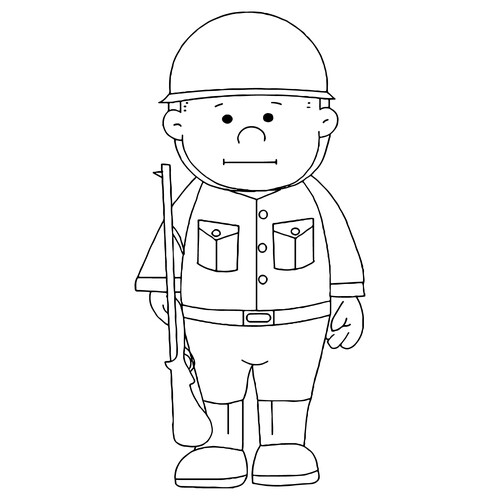 Simple Soldier Coloring Page for Little Ones free printable Soldier Coloring Pages coloring page