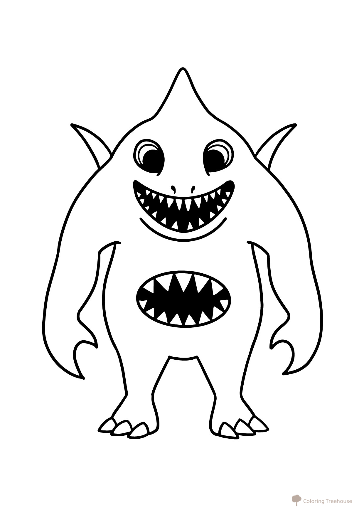 Página para colorear: Tiburón Sharky Cli del jardín Banban dibujo para colorear gratis de Páginas para colorear de Banban