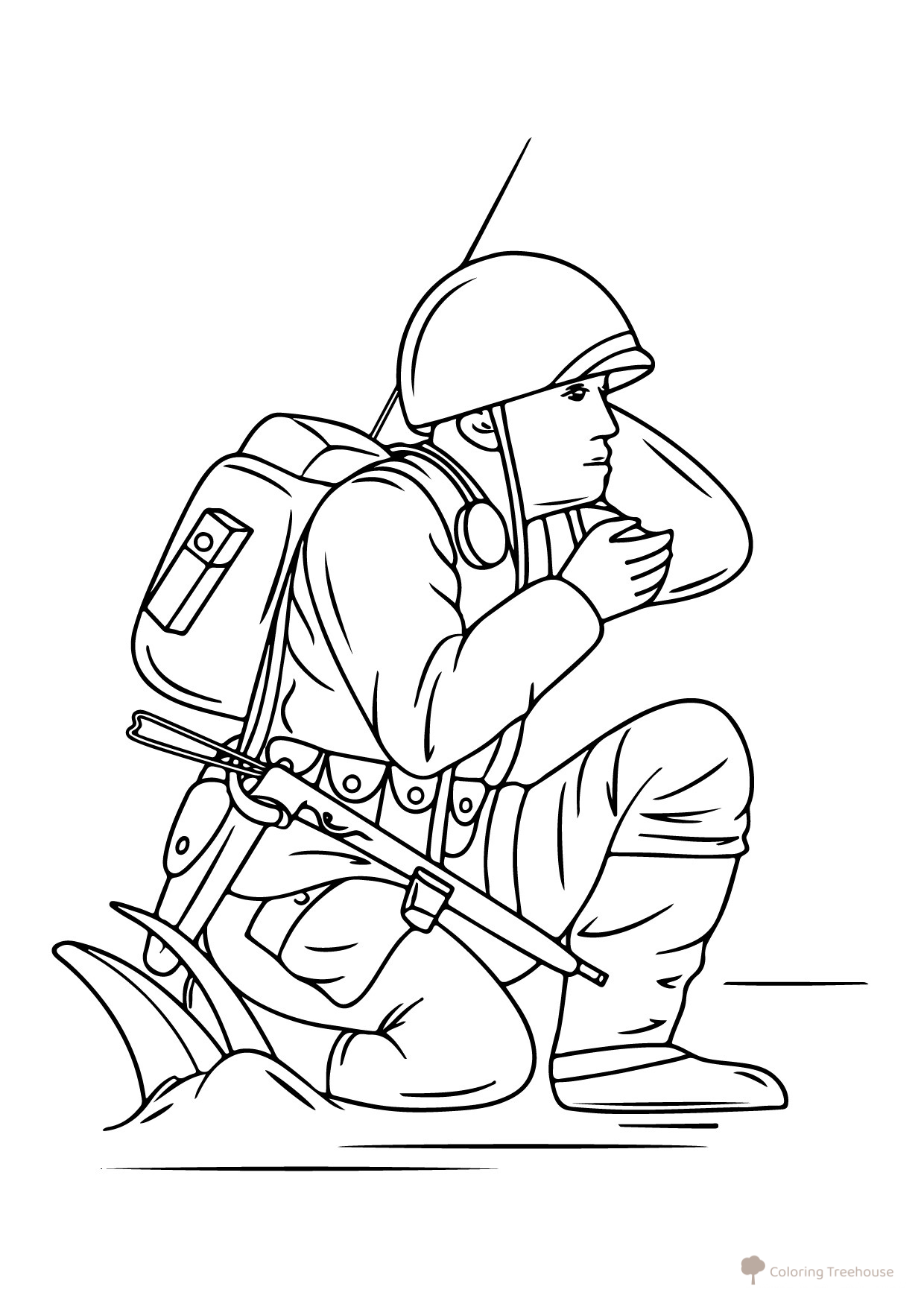 Communications Soldier Coloring Page free printable Soldier Coloring Pages coloring page
