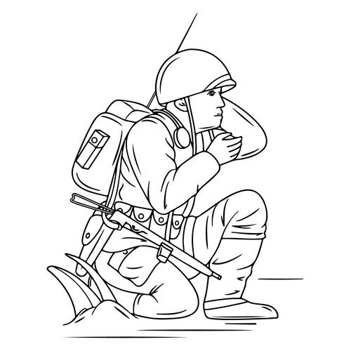 Communications Soldier Coloring Page free printable Soldier Coloring Pages coloring page