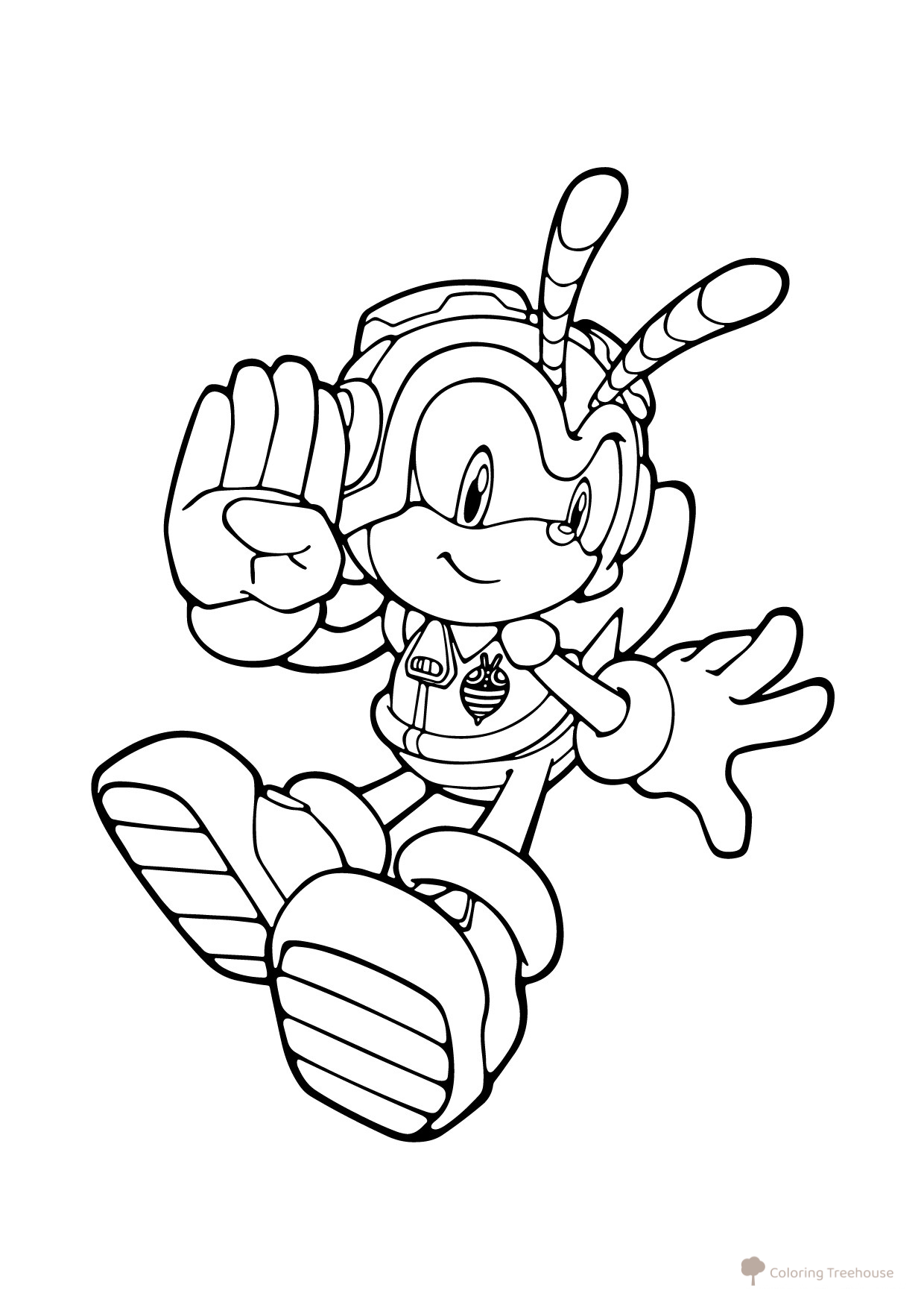 Página para colorear: Charmi la abeja de Sonic dibujo para colorear gratis de Dibujos para colorear de Sonic