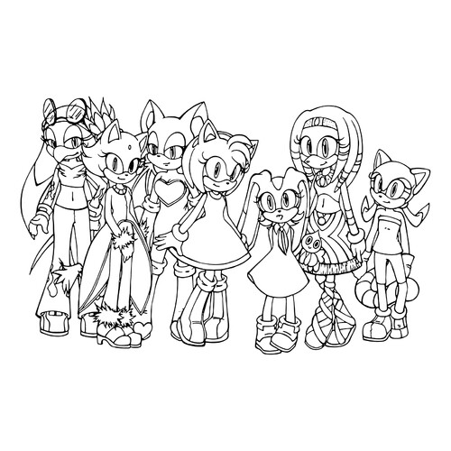 Sonic Girls Coloring Page free printable Sonic Coloring Pages coloring page