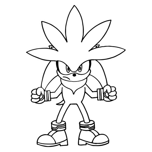 Página para colorear: Erizo Silver dibujo para colorear gratis de Dibujos para colorear de Sonic